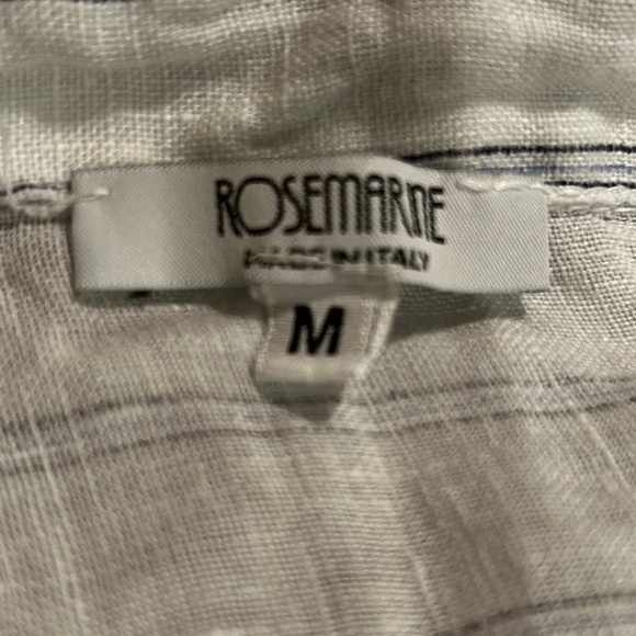 ROSEMARINE Linen Striped Button-Down Shirt Dress / Cover-up - Picture 7 of 7